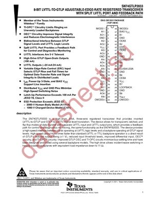 74GTLP2033DGGRG4 datasheet  